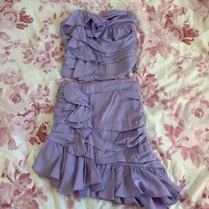 DO+BE light purple ruffle skirt and top matching set